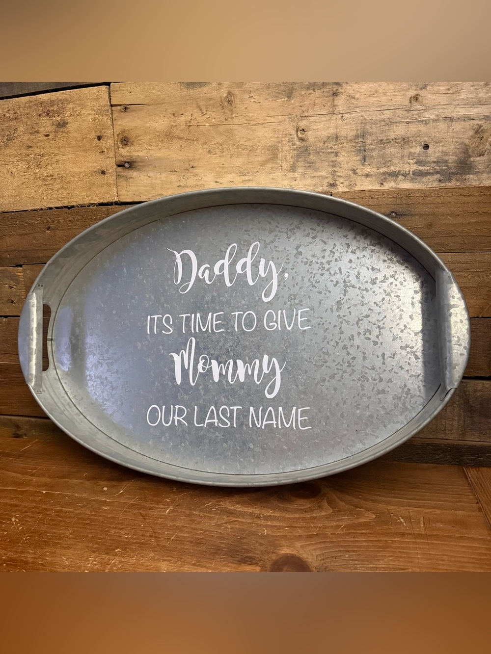 Wedding Decor Tin Tray Rustic Boho Western